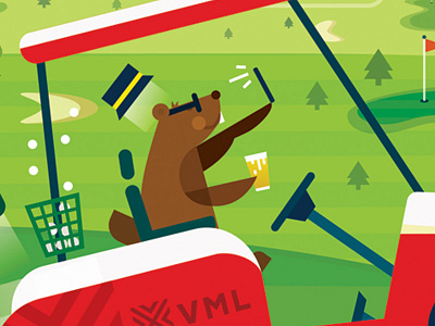 Golpher beer golf golfcart gopher groundhog illustration plane poster selfie tournament vml