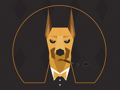 High Rolling Doberman casino cigar design doberman dog illustration poker