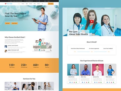 Hospital landing page design doctor doctor landing page hospital hospital landing page landing page landing page design ui uiux ux web landing page