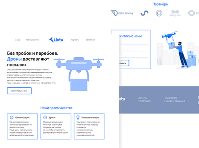 landing page for "Lintu" design illustration ui ux