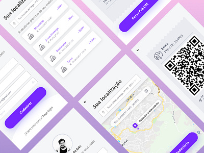 Some Screens of delivery sys delivery delivery app purple