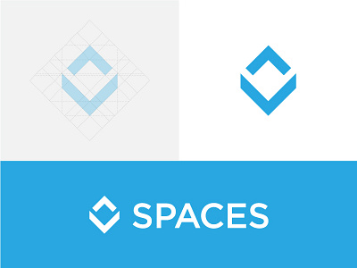 Spaces :: Logo branding clean design grid logo mark modern space type typography