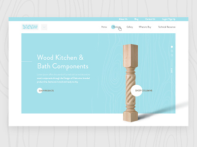 Custom Wood Components Homepage custom wood design e-commerce homepage interior design wood woodworking
