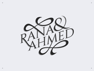 Rana & Ahmed Wedding logo calligraphy egypt english logo typography wedding