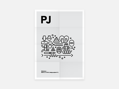 PJ character design line poster respect simple thank you university