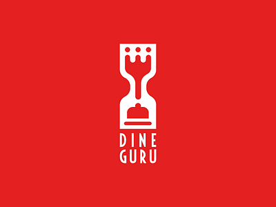 Dine Guru design food logo perfect restaurant shapes simple time vector