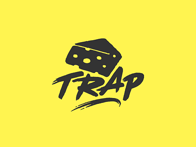 Trap branding brush cheese clean design logo simple typography vector