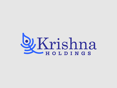 Krishna Holdings blue branding clean design india logo perfect simple vector