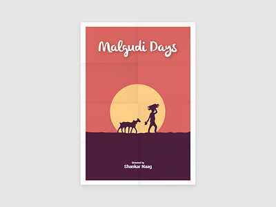 Malgudi Days design flat illustration poster simple tv series vector