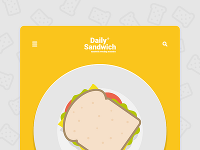 Daily Sandwich web app branding design flat illustration sandwich simple ui ux vector web