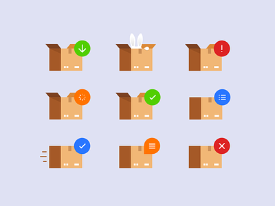 Package Status branding clean delivery service design icon illustration minimal package simple ui ux vector web