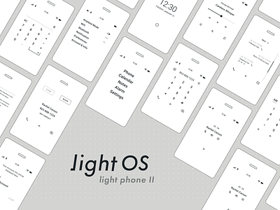 Light OS - Light Phone II branding clean design display eink icon lightphone minimalistic simple ui ux