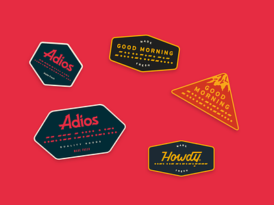 Adios Patches adios branding branding agency branding design design graphic design illustration patch patches print product design typography