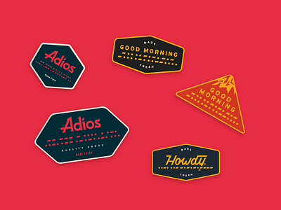 Adios Patches adios branding branding agency branding design design graphic design illustration patch patches print product design typography