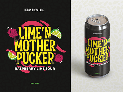 Lime'n Mother Pucker beer branding beer can label beer label beer packaging branding craft beer craft brewery design graphic design illustration new beer alert new beer release packaging packaging design product design typography