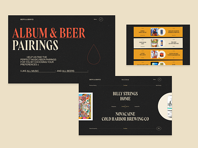 Brews and Grooves: Pairings Pages beer review website blog branding brews and grooves design editorial design graphic design interactive design music website product design rogue studio typography ui ui design ux web web design website