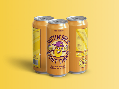 Nuttin' But A Stout Thang beer can illustration beer can label beer label beer packaging branding chicago beer craft beer illustration craftbeer design graphic design packaging design peanut butter stout product design stout typography urban design