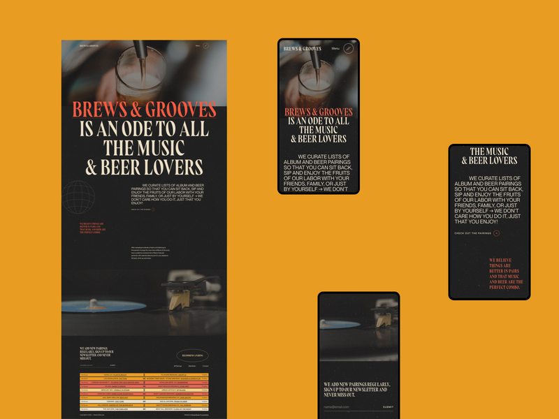 Brews & Grooves: Manifesto about page about us beer website brews and grooves design experience design graphic design illustration interactive design manifesto mobile mobile product design mobile ui music product design typography ui web web design website