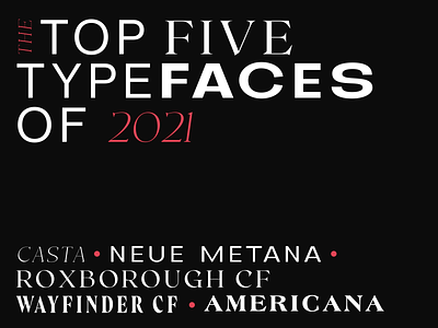 Top Five Typefaces of 2021
