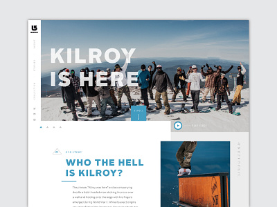 Kilroy Is Here | Passion Project board britton burton cool design sleek snow snowboarding ui web design winter