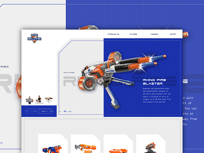 Nerf Elite Concept Site | WIP blue design nerf tech toys ui website wip