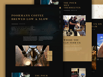 Pourmans Coffee Website | WIP britton stipetic coffee cool dark drink gold ui web website