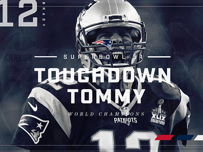 Touch Down Tommy 2017 brady britton stipetic football patriots superbowl win