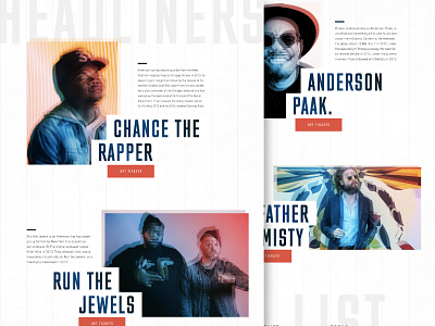 Festival Headliners | Daily UI anderson paak. chance the rapper daily ui design father john misty fesitival music run the jewels ui web