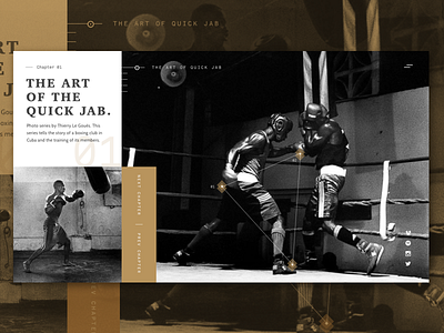 Art of the Jab: Boxing UI boxing britton stipetic bw daily ui design fighting gold sports ui web design