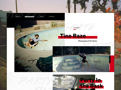 Skate Photography Site fun photography skateboarding skating ui web