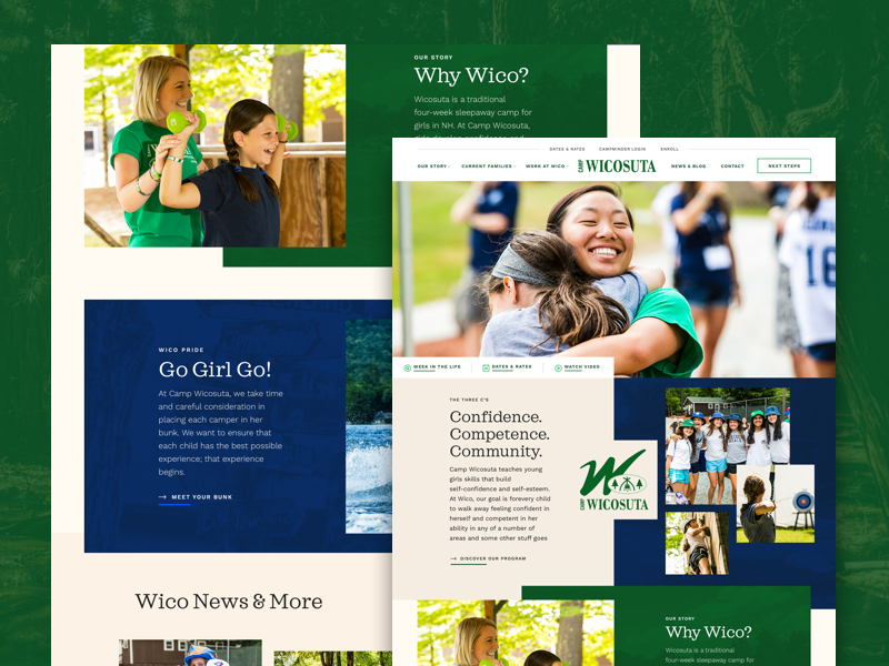 Camp Website by Britton Stipetic for 829 Studios on Dribbble