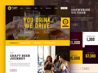 Boston Brew Tours Homepage beer tourism travel ui ux web design