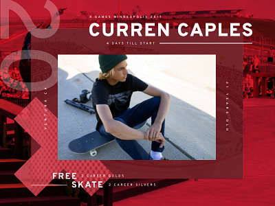 Curren Caples | X Games 2017 free style skateboarding ui web x games