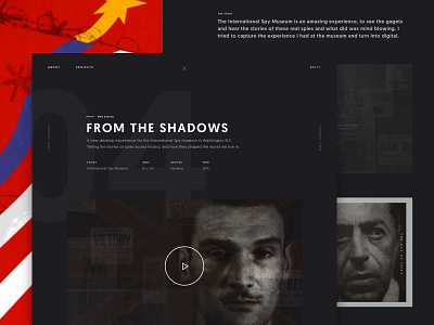 From The Shadows – Case Study case study espionage interactive design interface spies ui web design