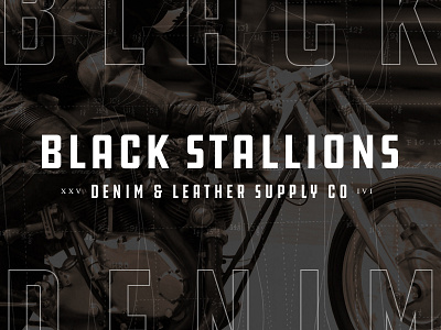 Black Stallions black fun motorcycle test typography