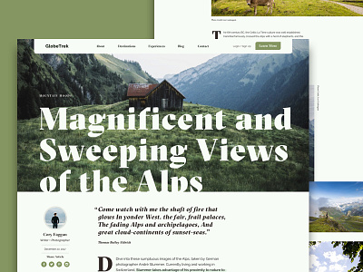 Travel Blog - Alps alps blog design travel ui web design