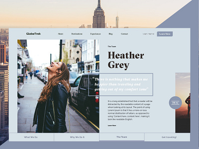 Team Bios | Slider bio blog pale steelblue team travel travel blog ui web