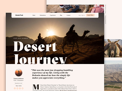 Travel Blog - Desert Journey blog desert design travel ui web design