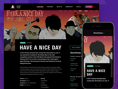 Mobile Film Details Page cinema iphone iphone x mobile movies ui ux web website