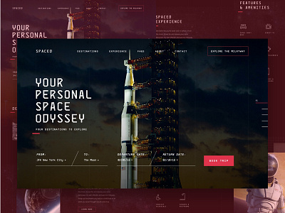 Spaced Design Challenge Preview challenge dann petty future space spaced travel ui ux website