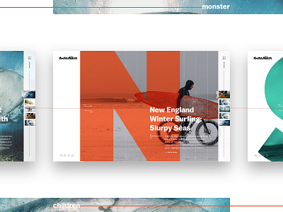 Monster Children Slider 02 carousel daily ui slider surf surfing travel ui ux web