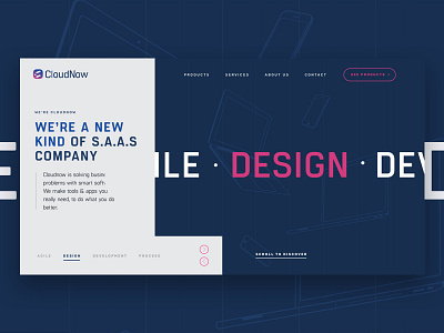 CloudNow Hero Option business crypto design dev homepage sass start up tech ui ux web website