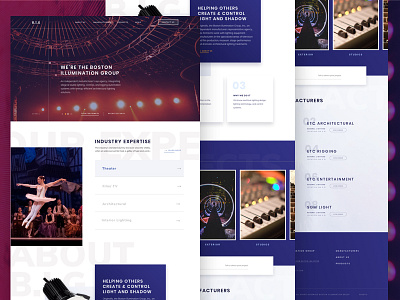 B.I.G Homepage art boston design graphic lighting theater ui ux web website