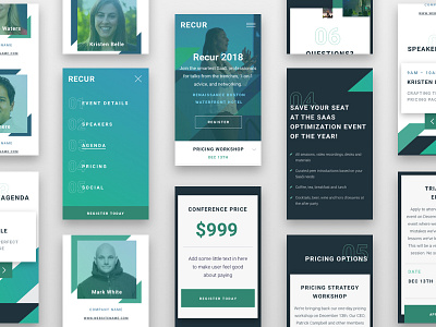 Mobile Recur Site conference design graphic design mobile phone responsive design saas tech ui ux