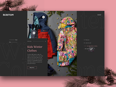 Kids Winter Clothes: Collection clothing design fashion snowboard ui ux web website