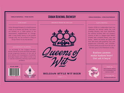 Queens of Wit Label beer label design graphic design illustration packaging packaging design script typography vector