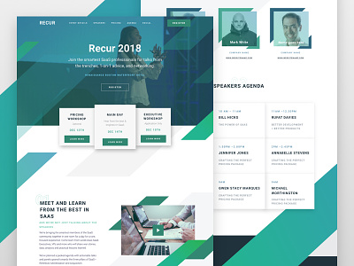 Recur Conference conference design graphic design saas saas landing page ui ui ux user web design