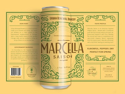 Marcella Beer Label beer can beer can design beer labels chicago design graphic design illustration packaging design packaging labels