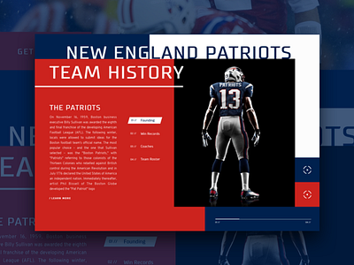 Pats UI Slider design football new england patriots slider sports ui ux web website