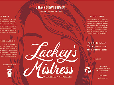 Lackey's Mistress - American Amber Ale beer beer label beer packaging design graphic design illustration typography vector